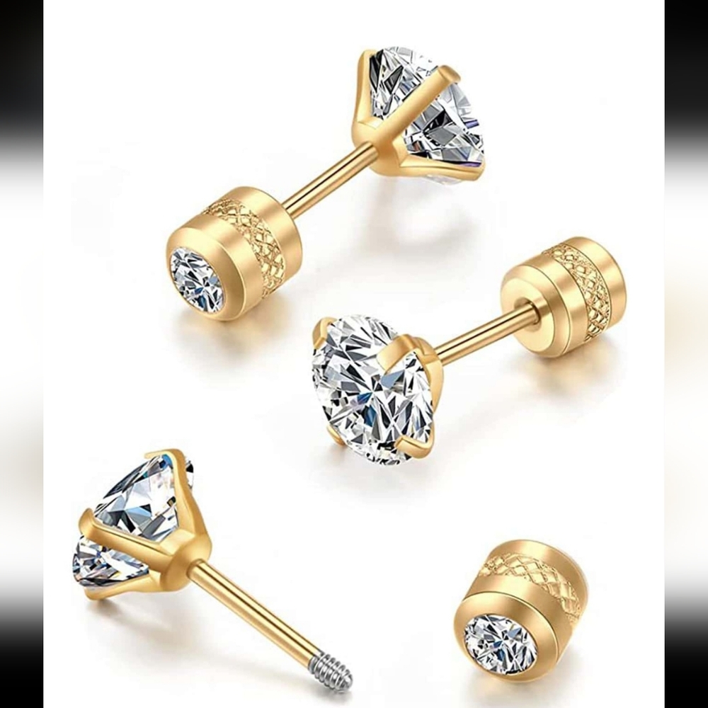 2 Pairs Of Screw Back Earrings - Picture 7 of 7